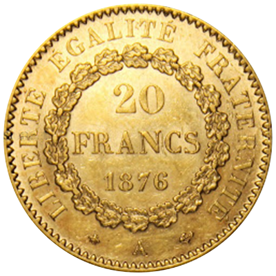 20 Franchi 1876 Marengo oro angelo scrivente al miglior prezzo